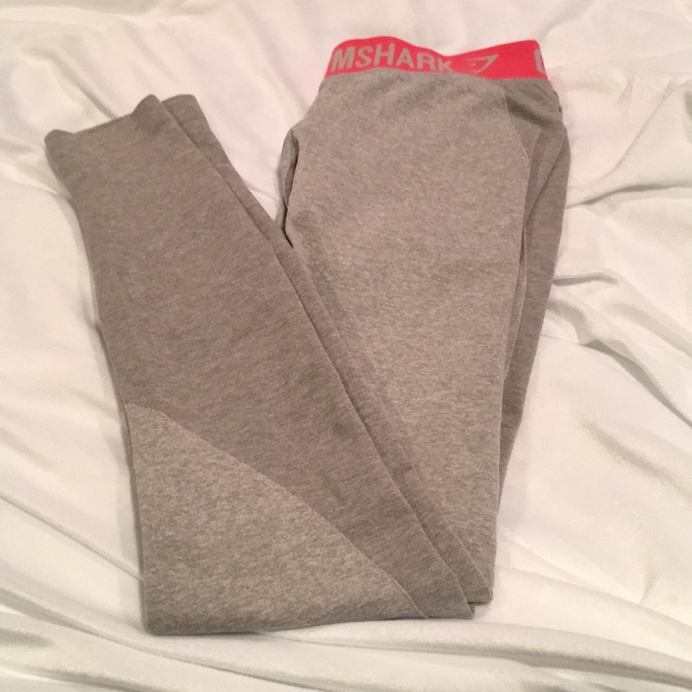 GYMSHARK flex legging light grey marl/sherbet pink